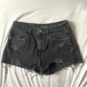 Mavi Women’s Distressed Black Denim Shorts